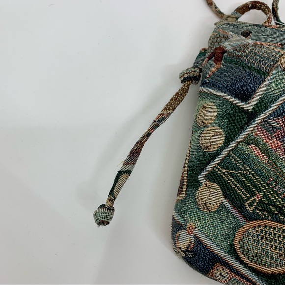 Dove Rare Vintage Two Piece Set Tennis Graphic Tapestry Crossbody Bag Purses - Picture 9 of 14